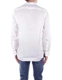 WOOLRICH Camicia Uomo Band collar linen shirt><noscript><img width=