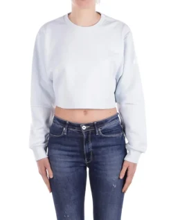 GCDS Felpa Donna Essentials crop crewneck>Donna Felpe