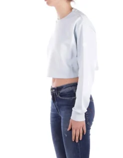 GCDS Felpa Donna Essentials crop crewneck>Donna Felpe