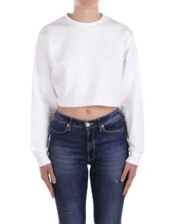 GCDS Felpa Donna Essentials crop crewneck>Donna Felpe
