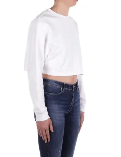 GCDS Felpa Donna Essentials crop crewneck><noscript><img width=
