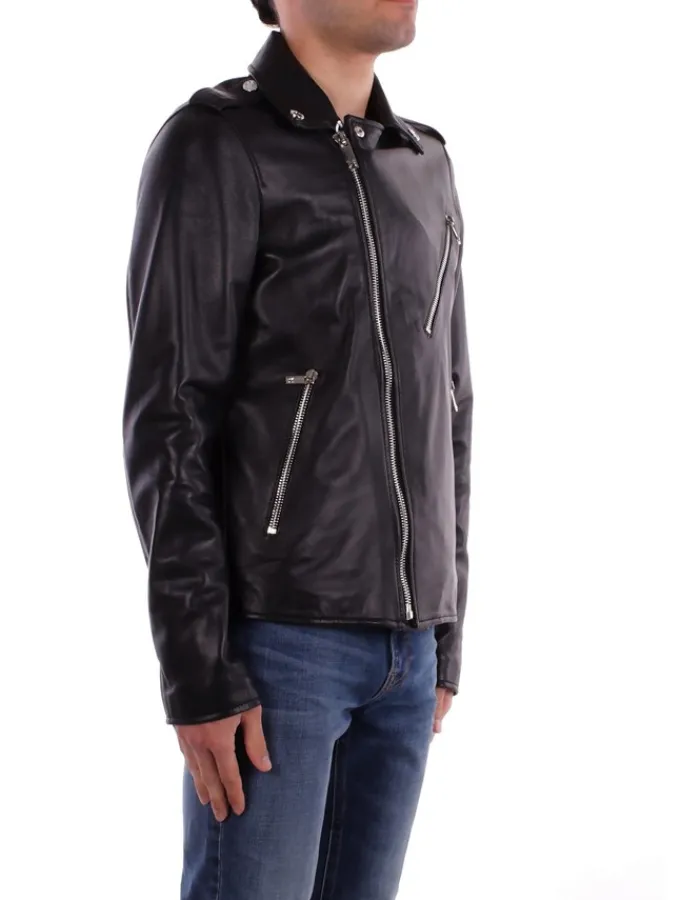 JOHN RICHMOND Giubbotto Uomo Real leather jacket alaria>Uomo Giubbotti