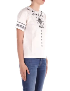 MAX MARA T-shirt Donna T-shirt jersey stampa><noscript><img width=